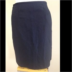 NEW Linen Blend Pencil Skirt Petite Little Black Casual Corner Annex 2P Back Zip